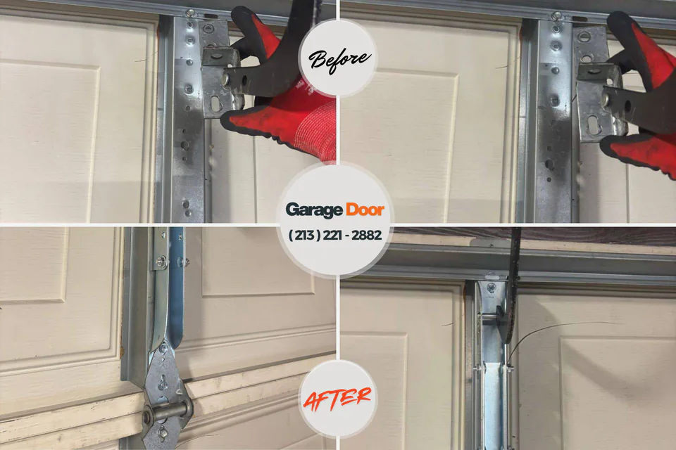 Before and after: garage door repair Powell, WY